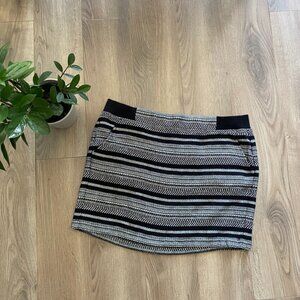Lou & Grey (Loft) Black & Grey Knit Mini Skirt